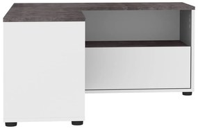 Sivo-biely TV stolík v dekore betónu 90x45 cm Angle – TemaHome
