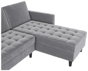 Svetlosivá zamatová rohová pohovka Presley – Støraa