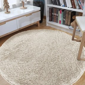 Okrúhly koberec v krémovej farbe Šírka: 100 cm | Dĺžka: 100 cm