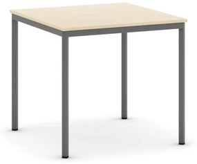 Jedálenský stôl, 800 x 800 mm, doska dub prírodný, podnož tm. sivá