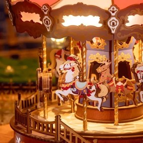 RoboTime - 3D skladačka hudobnej skrinky Klasický kolotoč 5V