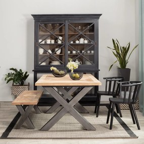 Stôl Moscal 200 x 100 x 78 black&amp;natural