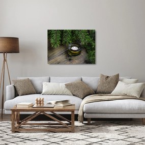 Sklenený obraz - vianočná sviečka (70x50 cm)