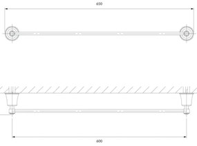 OMNIRES AL53216CR - Nástenný vešiak na uteráky ART LINE 65 cm lesklý chróm