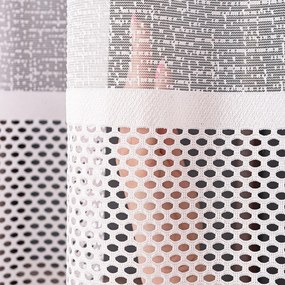 Biela žakarová záclona INES so zaujímavým vzorom  - šité na mieru