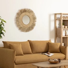 Atmosphera - Nástenné zrkadlo AEL pr. 80 cm rákosie