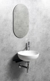 Sapho Tetris, nástenné okrúhle umývadlo s držiakom pre stojánkovú batériu vpravo, 415x140mm, biela, TZ420-02
