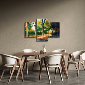 Obraz lesa v letnom slnku, maľba (90x60 cm)