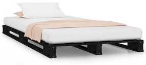 vidaXL Paletová posteľ, čierna 90x190 cm, borovica, jednolôžko