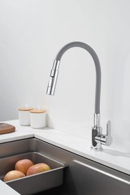 Gamma Flex 4000, stojanková drezová batéria s flexibilným ramenom, 2-funkčný výtok, šedá-chróm, GMA-BFX-4000G