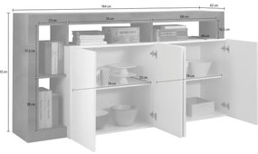 Komoda LENOR biela/antracit