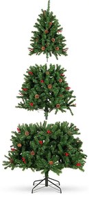 Vianočný stromček s LED diódami, rôzne typy, teplá biela, 320 LED- ov, 210 cm