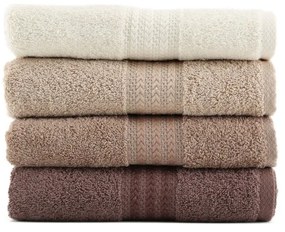 Súprava 4 hnedých bavlnených uterákov Foutastic Home, 50 × 90 cm