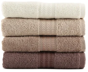 Súprava 4 hnedých bavlnených uterákov Foutastic Home, 50 × 90 cm