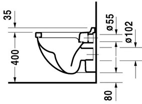 DURAVIT Starck 3 závesné WC Compact s hlbokým splachovaním, 360 mm x 485 mm, 2202090000