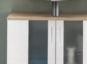 Kúpeľňová skrinka pod umývadlo Porto, dub sonoma/biela