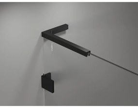 Mexen Lunar-B L sklápací sprchový kút ľavý 80 x 80 cm, číre sklo, čierna matná, 832L-080-080-70-00-L