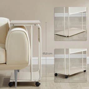 Autronic BONTEC Odkladací stolík 55x32x66cm, mdf, bielený dub, AKF-E1012 CRM Farba: Béžová