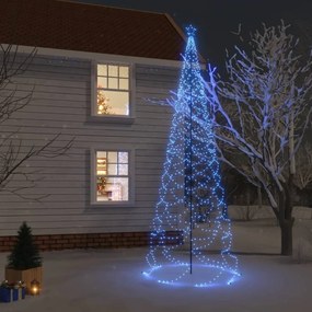 Vianočný stromček s kovovou tyčou 1400 LED diód modrý 5 m 328636