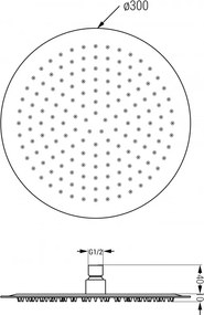 Mexen sprchová nerezová hlavica Round 30 cm, chróm, 79230-00