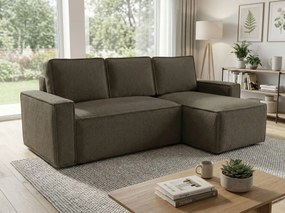 Rozkladacia obojstranná sedacia súprava do L SMART BOUCLE 232x143 cm, sivohnedá