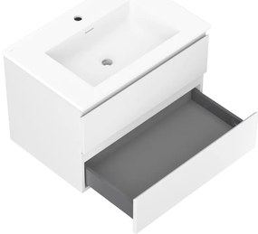 Mexen Orio, kúpeľňová skrinka 70 cm s umývadlom Otis, 2 zásuvky, biela matná, 91A10-07047-2-BFF01-W18M01