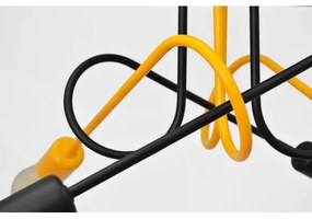 Prisadený luster OXFORD 4xE27/15W/230V čierna/žltá