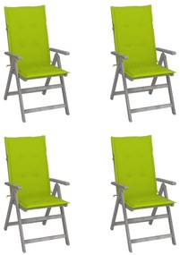 Záhradné sklápacie stoličky 4 ks s podložkami akáciový masív 3065388