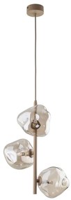 TK Lighting Závesný luster na lanku LAVA 3xG9/8W/230V béžová/dymová béžová 11107