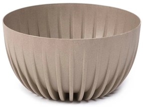 Kvetináč PRUHOVANÝ EKO 30 cm svetlohnedý