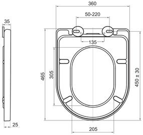 Mereo Mereo, WC závesné, RIMLESS, 530x355x360, keramické, vr. sedátka CSS124, MER-VSD81S2