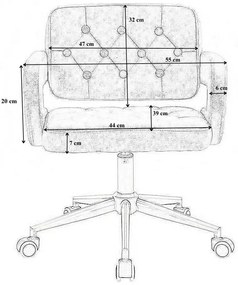LuxuryForm DESIGN Kreslo ADRIA VELUR na zlatej podstave s kolieskami - latte