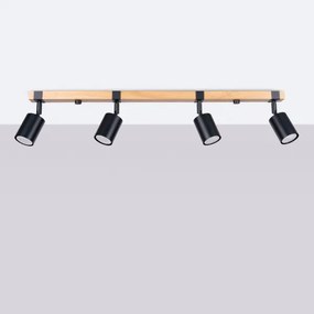 Sollux SL.1346 - Bodové svietidlo FAGER 4xGU10/10W/230V čierna