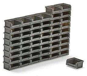 Plastové boxy APART, Š 105 x H 90 x V 55 mm, 50 ks, šedé