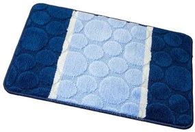 Kúpeľňový koberček SIENA modrý, bodky / pruhy