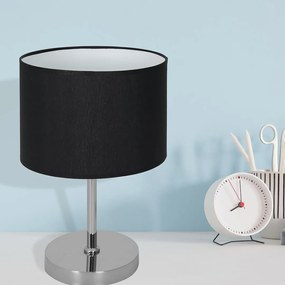 Stolná lampa Casino, 1x čierne textilné tienidlo, ch