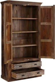 Hnedá šatníková skriňa z mangového dreva 190x45 cm Maneesh – Støraa