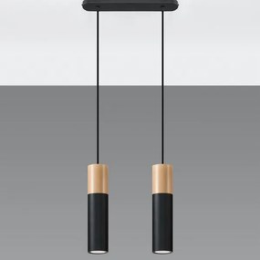 Sollux SL.0633 - Luster na lanku PABLO 2xGU10/40W/230V čierna