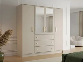 Šatníková skriňa so zrkadlom Senila Lux D4, Farby: kašmír