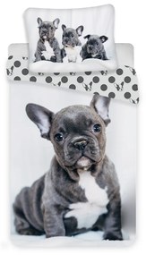 Jerry Fabrics Detské bavlnené obliečky Bulldog, 140 x 200 cm, 70 x 90 cm