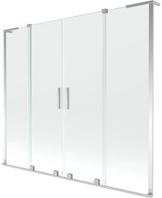 Mexen Velar L Duo, 2-krídlová posuvná vaňová zástena 200 x 150 cm, 8mm číre sklo, chrómová, 896-200-003-02-01