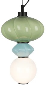 LED Luster na lanku ASCOLI LED/8W/230V pr. 20 cm zelená/modrá