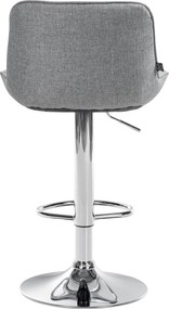 Barová stolička Vonore - látka, chróm rám - Sivá