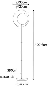 Stojaca lampa v štýle Art Deco čierna so zlatom - Emilienne