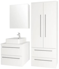 Mereo, Mereo Bino, kúpeľňová skrinka vysoká 163 cm, dvojitá, Multidecor, Chromix strieborný, MER-CN699ACST