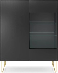 Vitrína Harmony, čierna/čierny mramor