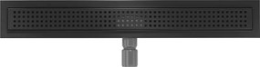Mexen Flat nerezový sprchový žľab 60 cm vzor M08, čierna, 1725060-15