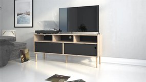 Čierny TV stolík ELISEO v dekore dub Jackson Hickory