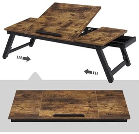 Polohovateľný stolík na počítač do postele LAT hnedá/čierna