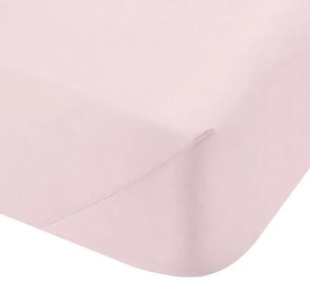 Ružová napínacia plachta z bavlneného perkálu 135x190 cm Cotton Percale – Bianca